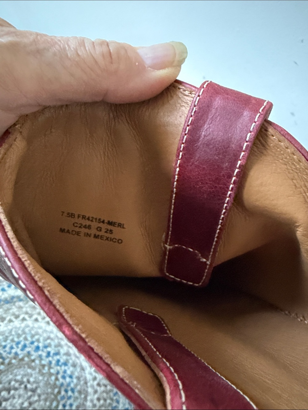 Free People x Frye Kate Deco Stitch Boots in Merlot Size 7.5 NIB - Picture 13 of 15